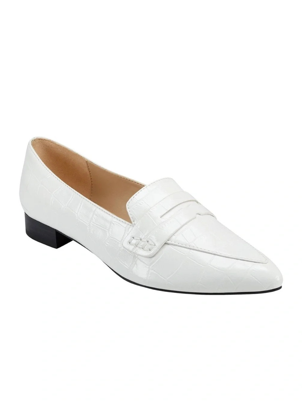 Marc Fisher White Crocodile Feud 2 Loafers Flats box